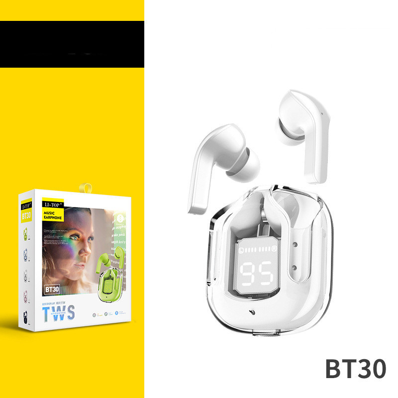 New Mini Transparent Wireless Bluetooth Headset Digital Display ENC Noise Reduction True Wireless Sports Music - Image 2